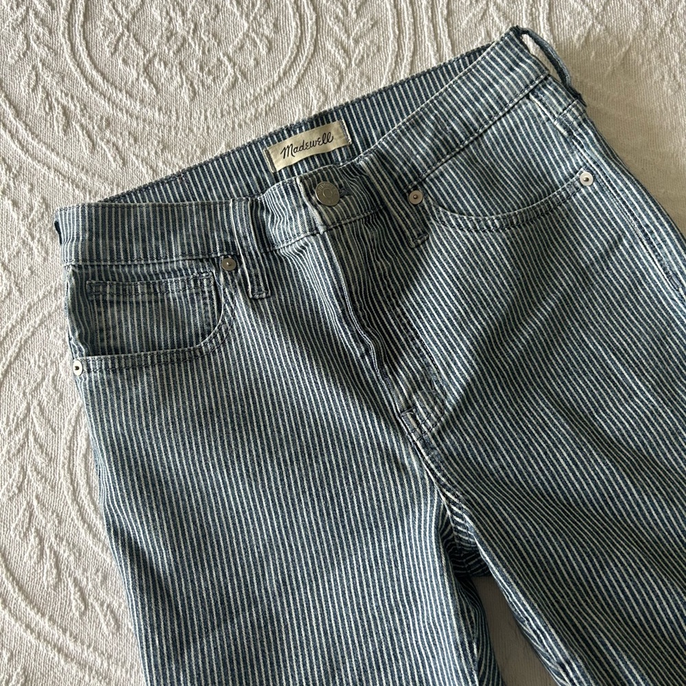 Women's Striped Blue Jeans